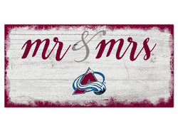 Colorado Avalanche Script Mr & Mrs 6x12 Sign