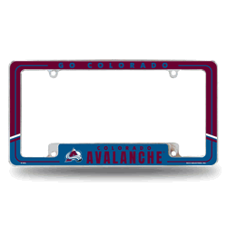 Colorado Avalanche Two-Tone 12" x 6" Chrome All Over Automotive License Plate Frame