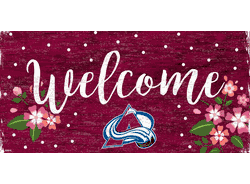 Colorado Avalanche Welcome Floral 6x12 Sign