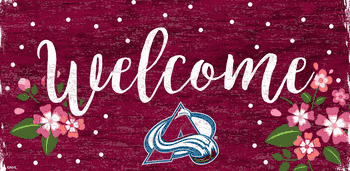Colorado Avalanche Welcome Floral 6x12 Sign