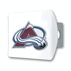 Colorado Avalanche White Metal Hitch Cover with  3D Color Emblem