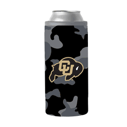 Colorado Buffaloes Black Camo 12oz Slim Can Coolie