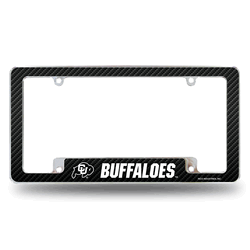 Colorado Buffaloes Carbon Fiber 12" x 6" Chrome All Over Automotive License Plate Frame