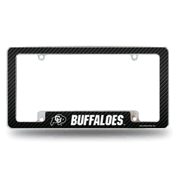 Colorado Buffaloes Carbon Fiber 12" x 6" Chrome All Over Automotive License Plate Frame for Car/Truck/SUV