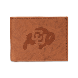 Colorado Buffaloes  Genuine Leather Billfold Wallet - 3.25" x 4.25" - Slim Style
