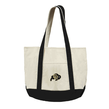 Colorado Buffaloes NCAA Canvas Tote with Colored Strap