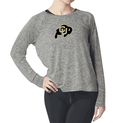 Colorado Buffaloes NCAA Kadi Raglan Long Sleeve Heather Grey XL