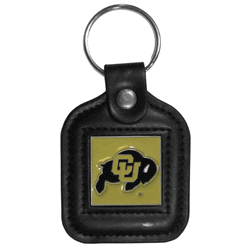 Colorado Buffaloes Square Leatherette Key Chain