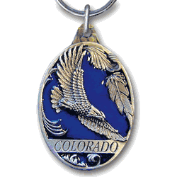 Colorado Eagle Metal Key Chain with Enameled Details
