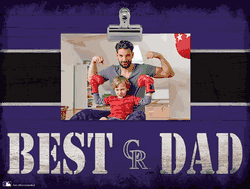 Colorado Rockies 10" x 8" Best Dad with Stripe Clip Frame
