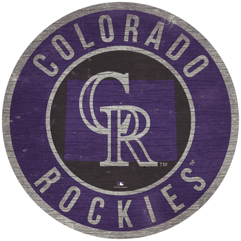 Colorado Rockies 12 in. Circle w/ State Sign