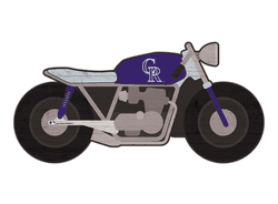 Colorado Rockies 12" Motorcycle Cutout Wood Sign