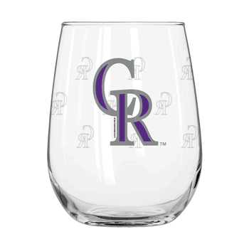 Colorado Rockies 16oz Satin Etch Curved Beverage Glass