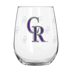Colorado Rockies 16oz Satin Etch Curved Beverage Glass