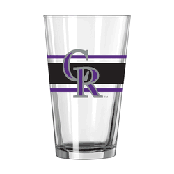 Colorado Rockies 16oz Stripe Pint Glass