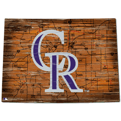 Colorado Rockies 24" Distressed State w/Logo