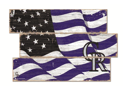 Colorado Rockies American Flag 3 Plank