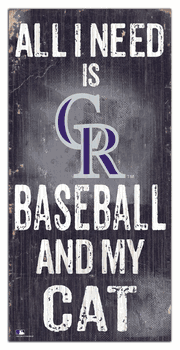 Colorado Rockies Baseball and My Cat 6x12 Sign