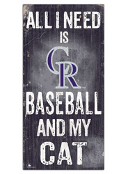 Colorado Rockies Baseball and My Cat 6x12 Sign