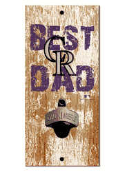 Colorado Rockies Best Dad Bottle Opener Wood Sign