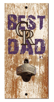 Colorado Rockies Best Dad Bottle Opener Wood Sign