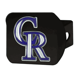 Colorado Rockies Black Metal Hitch Cover - 3D Color Emblem