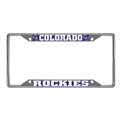Colorado Rockies Chrome Metal License Plate Frame, 6.25in x 12.25in