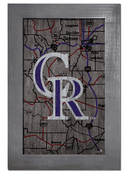 Colorado Rockies City Map 11x19 Sign
