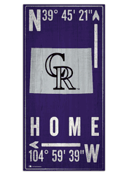 Colorado Rockies Coordinate 6x12 Sign