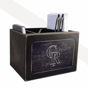 Colorado Rockies Distressed Desktop Organizer w/Team Color
