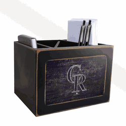 Colorado Rockies Distressed Desktop Organizer w/Team Color