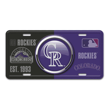 Colorado Rockies Embossed Metal License Plate