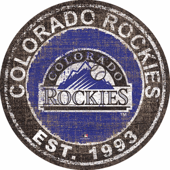 Colorado Rockies Heritage Logo Round Sign