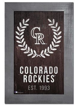 Colorado Rockies Laurel Wreath 11x19 Sign