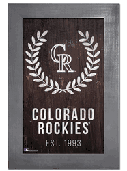 Colorado Rockies Laurel Wreath 11x19 Sign