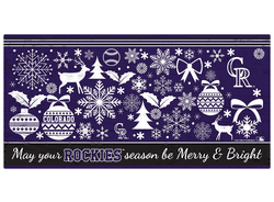 Colorado Rockies Merry and Bright 6x12 Sign