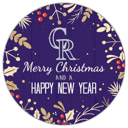 Colorado Rockies Merry Christmas & New Year 12in Circle