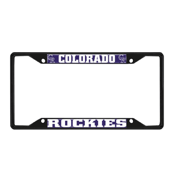 Colorado Rockies Metal License Plate Frame Black Finish