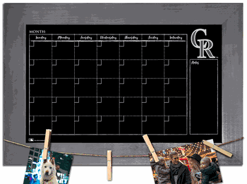 Colorado Rockies Monthly Chalkboard with frame & clothespins 11x19 Sign