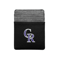 Colorado Rockies Pebble Front Pocket Wallet Black