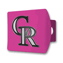 Colorado Rockies Pink Metal Hitch Cover with  3D Color Emblem