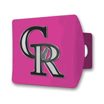 Colorado Rockies Pink Metal Hitch Cover with  3D Color Emblem