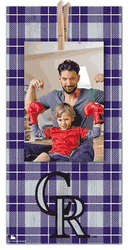 Colorado Rockies Plaid Clothespin 6x12 Sign
