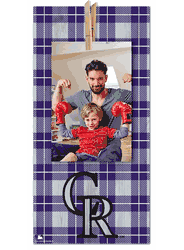Colorado Rockies Plaid Clothespin 6x12 Sign
