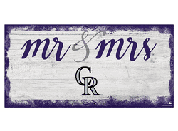 Colorado Rockies Script Mr & Mrs 6x12 Sign