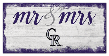 Colorado Rockies Script Mr & Mrs 6x12 Sign