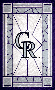 Colorado Rockies Stained Glass 11x19 Wood Sign