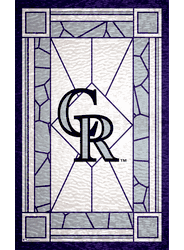 Colorado Rockies Stained Glass 11x19 Wood Sign