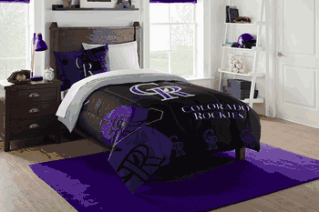 MLB Colorado Rockies Hexagon Twin Comforter Set