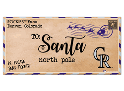 Colorado Rockies To Santa 6x12 Sign